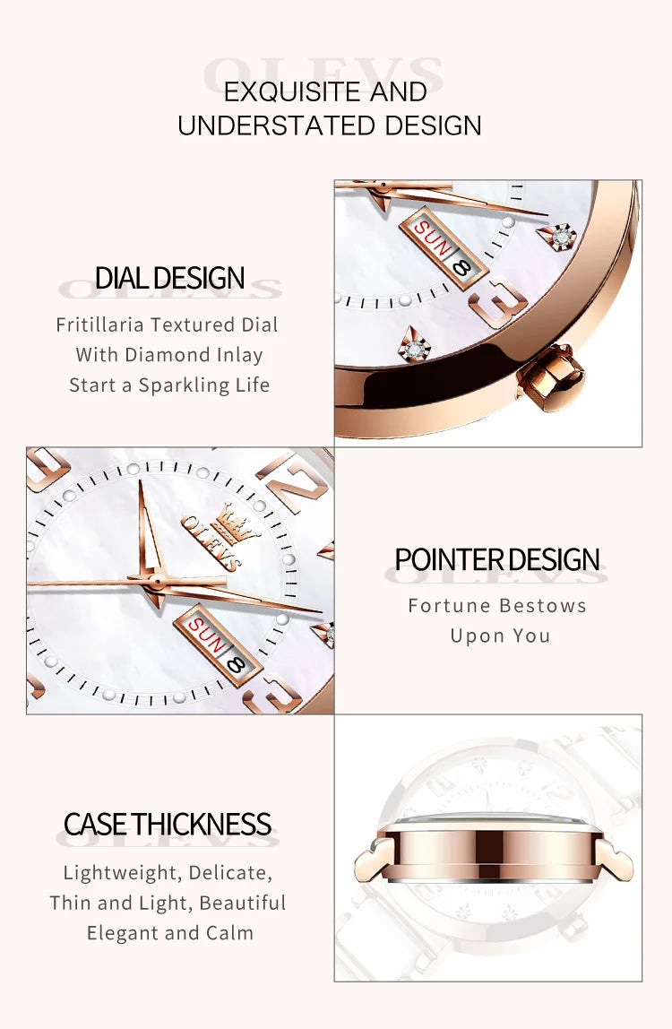OLEVS Reloj de pulsera Para Mujer, Reloj de marca de lujo Para Mujer, pulsera elegante, relojes de cuarzo a la moda impermeables Para Mujer, Reloj Para Mujer