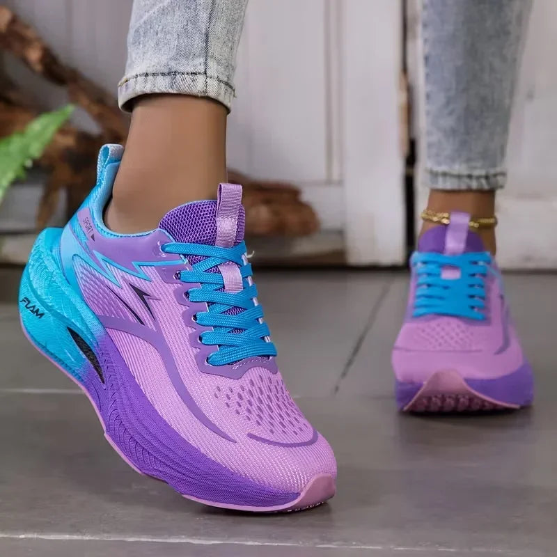 Zapatillas Deportivas para Mujer 2026, Transpirables, de Malla Tejida, Cómodas, Planas, con Cordones, Modernas, Casuales, para Correr al Aire Libre