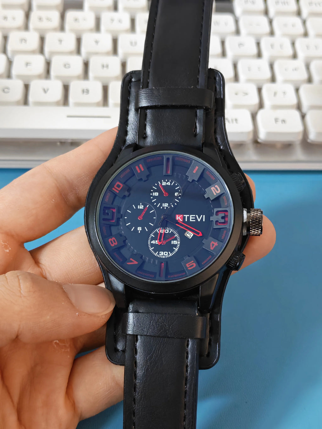 Reloj de Cuarzo para Hombre con Esfera Árabe, Correa de Cuero Informal, Relojes Deportivos con Calendario para Hombre
