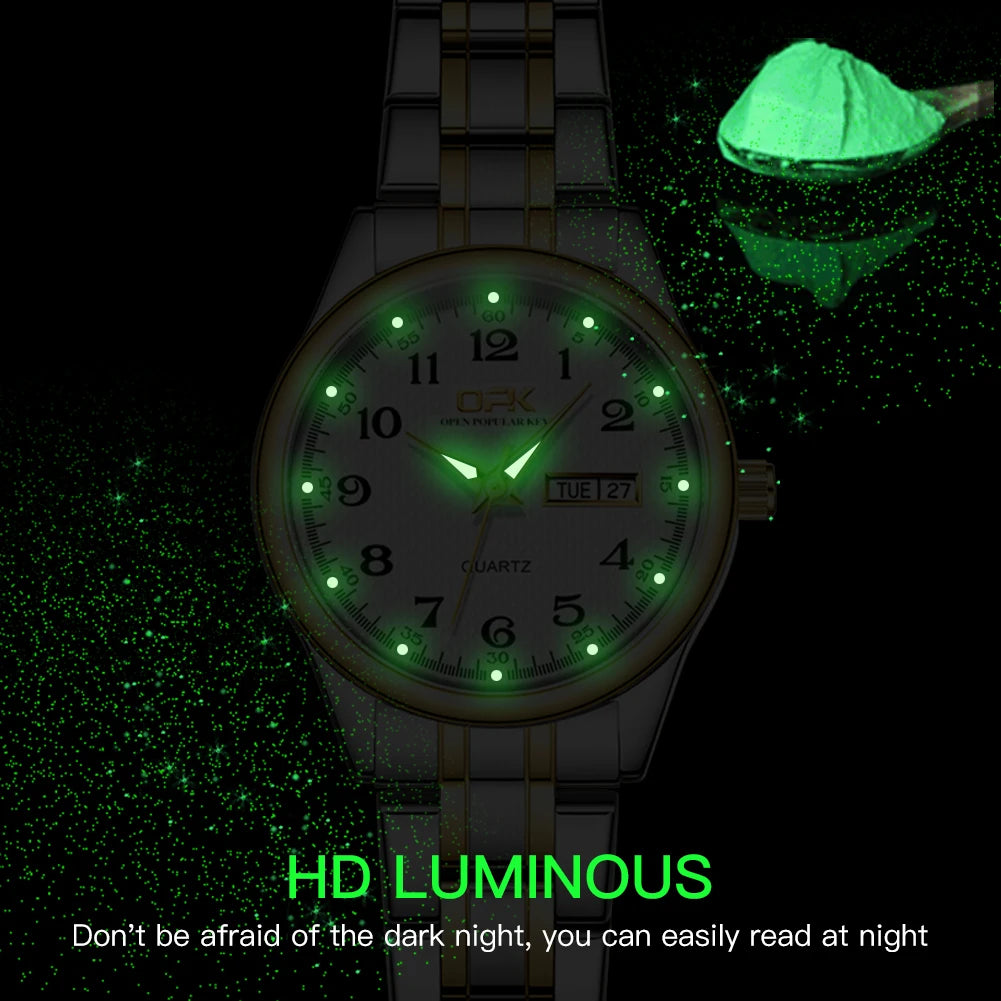 Reloj OPK 8110 para Mujer, Reloj de cuarzo resistente al agua, Reloj clásico de marca de lujo para Mujer, relojes con correa de acero inoxidable, Reloj para Mujer