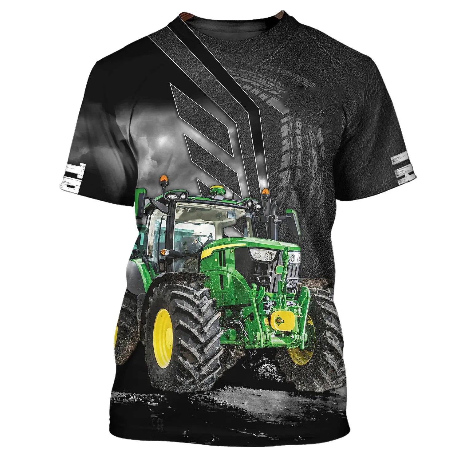 Camiseta con patrón de Tractor de granja para hombre, Top de manga corta con cuello redondo, tendencia de conductor de camión, secado rápido, gran oferta, Verano