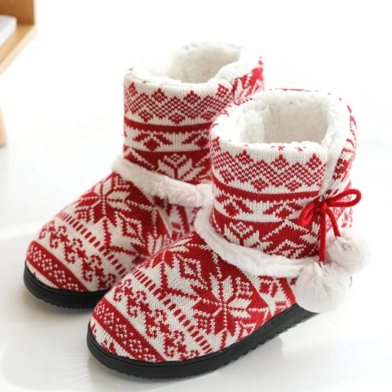 Zapatillas de Invierno para mujer, botines cálidos de felpa para interiores y exteriores, botas bonitas para el hogar