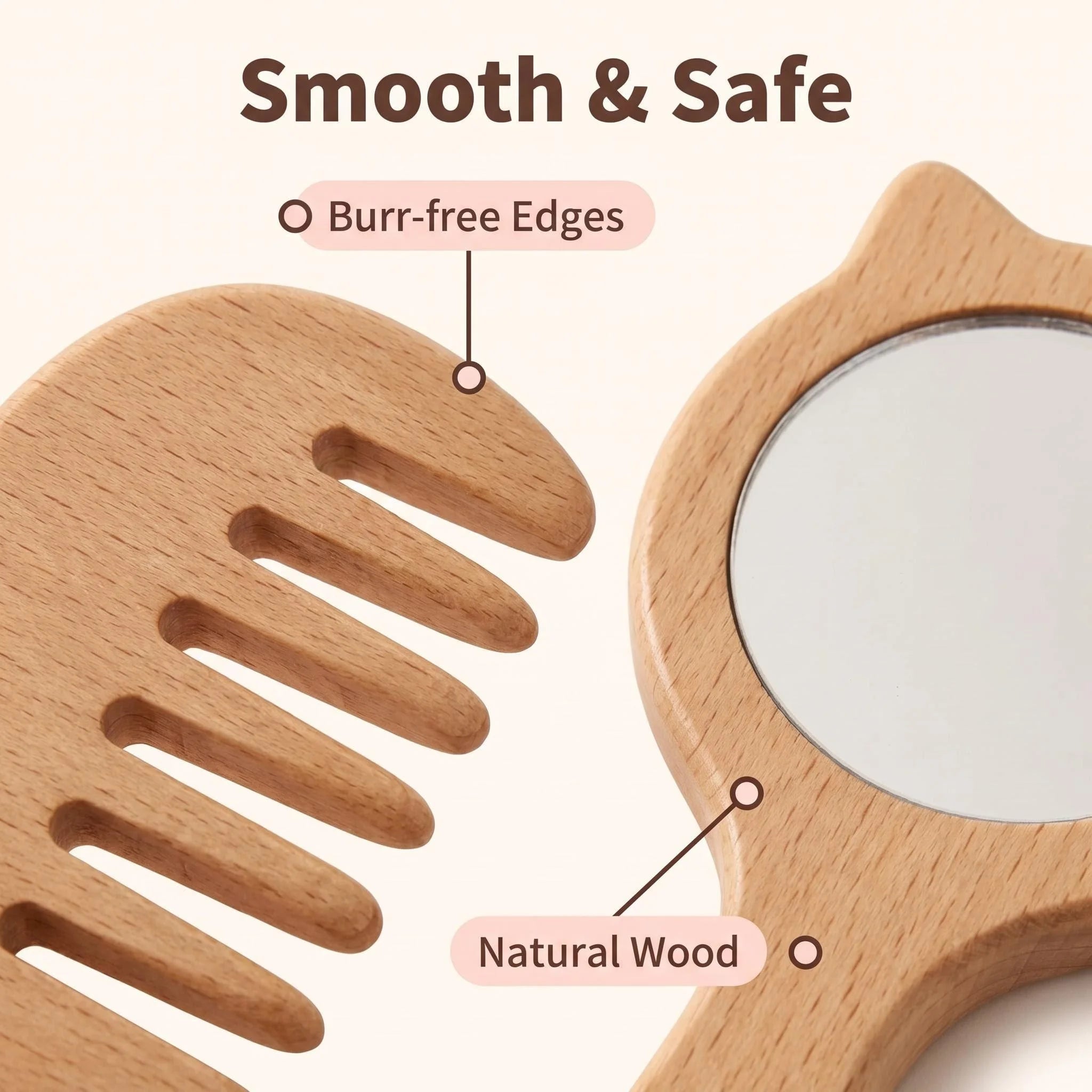 Juguete de Maquillaje de Imitación para Niñas, Set de Maquillaje de Madera para Jugar a Disfrazarse, Regalo con Bolsa de Maquillaje