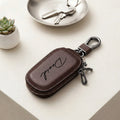 Estuche para Llaves Personalizado con Cremallera, Grabado Láser, Nombre Personalizado, Funda Creativa para Llavero con Cremallera, Cuero Sintético PU Resistente, Regalos