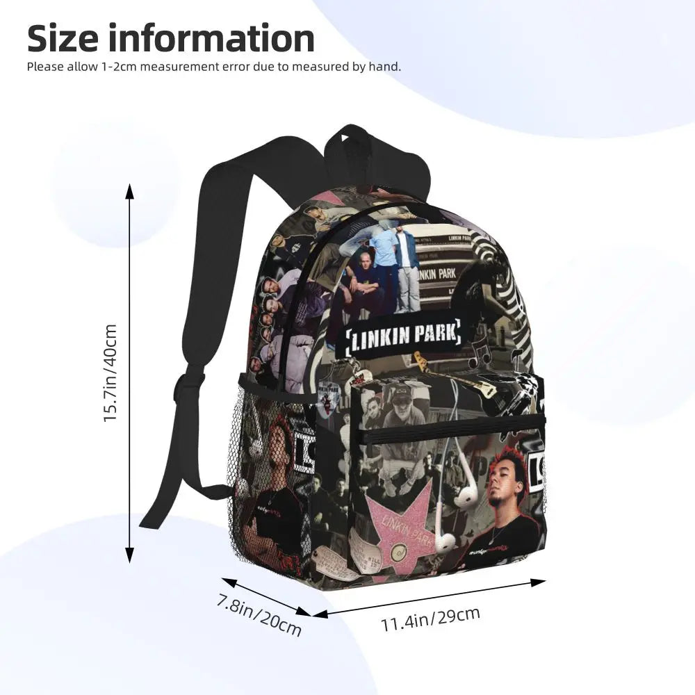 L-Linkin-S P-Park-S Band Mochila para estudiantes Mochila escolar Mochila de viaje para senderismo para niños y niñas Mochila de moda Bolsos de hombro