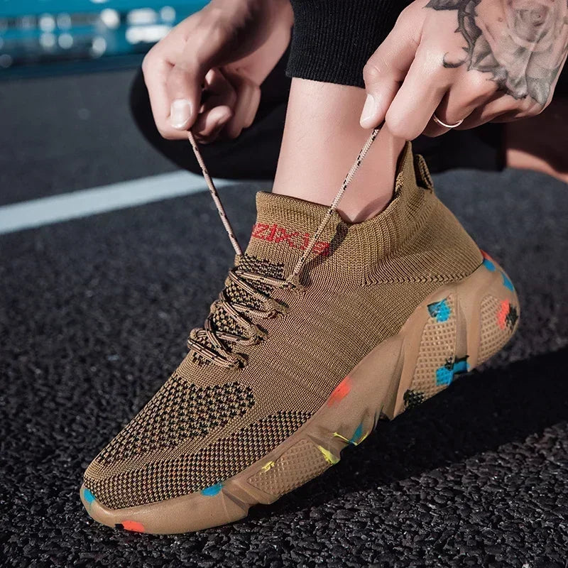 Zapatillas de deporte para hombre, zapatos para mujer, calcetines de tendencia de tenis, zapatos para caminar, mocasines, transpirables, informales, para correr, verano, verde, talla grande 35-47