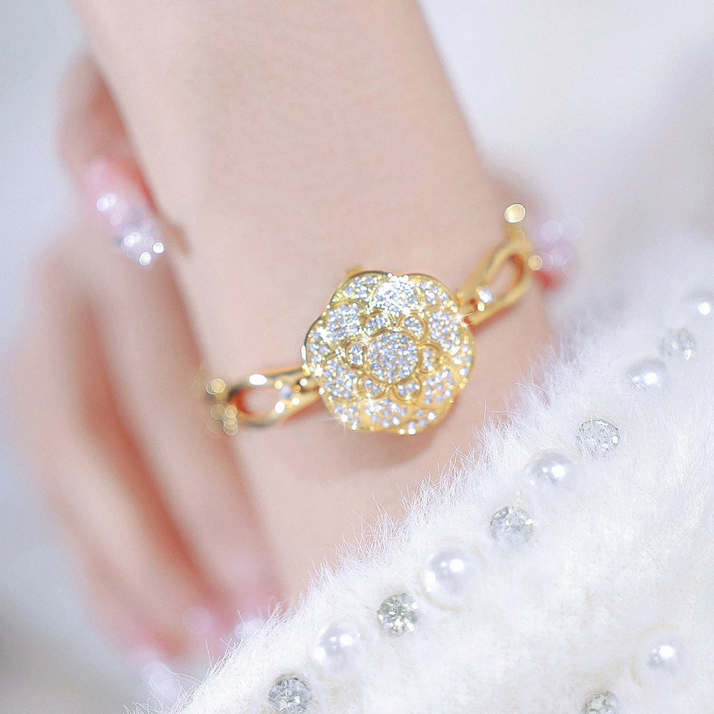 Reloj de mujer Camelia Flip-top reloj de cuarzo ligero de lujo exquisito temperamento pulsera reloj de mujer regalo