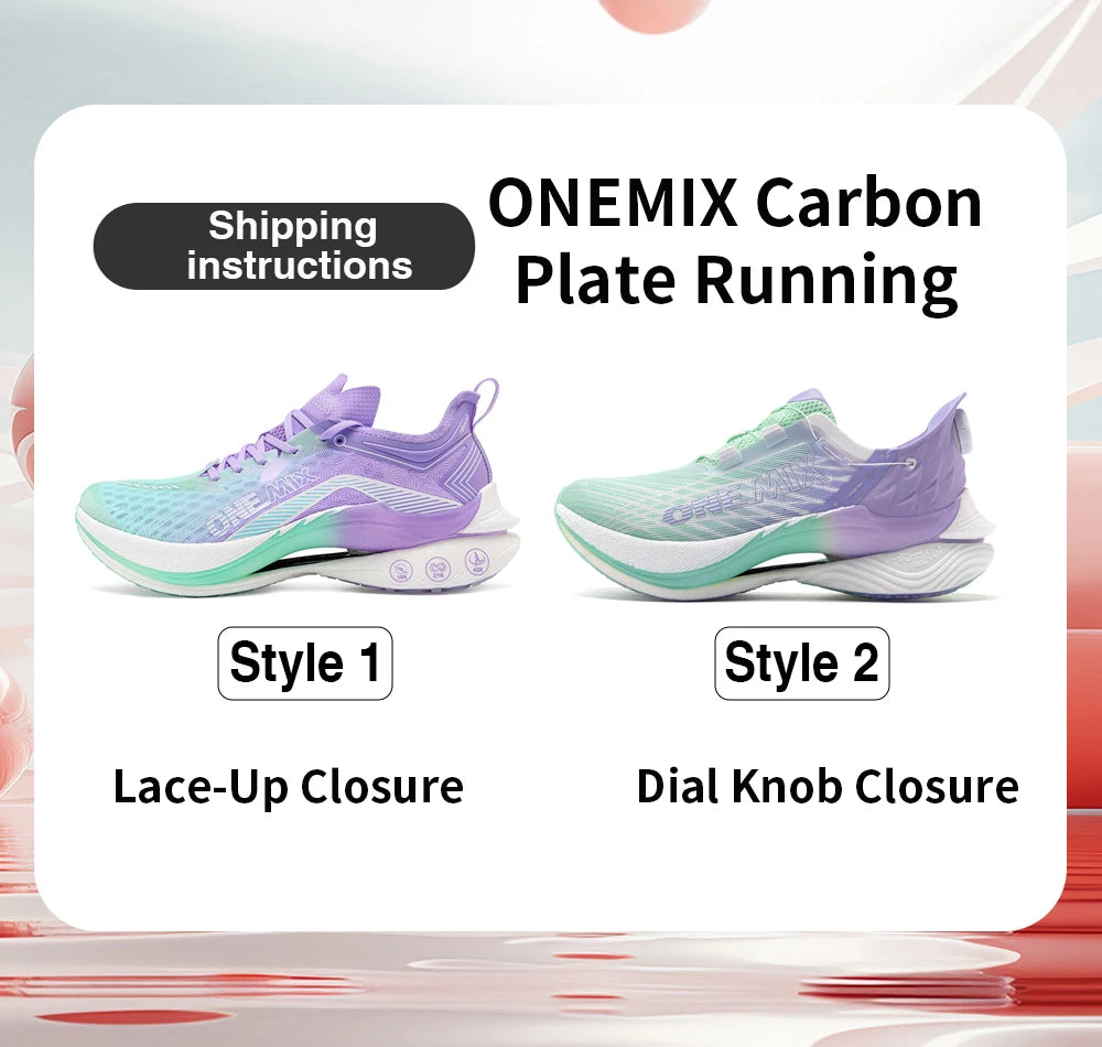 ONEMIX Trail Racing zapatillas para correr cojín malla transpirable estable usable placa de carbono al aire libre maratón deporte entrenamiento zapatillas