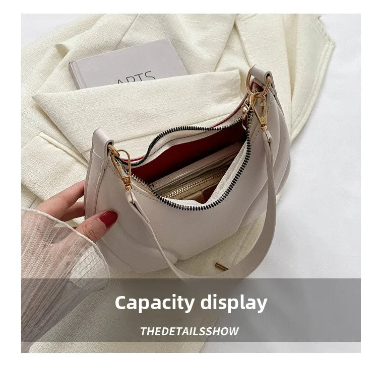 Elegante bolso de axila de cuero de Pu en relieve para mujer, bolso de hombro, bolso de mano de moda, bolso cruzado versátil para ir al trabajo