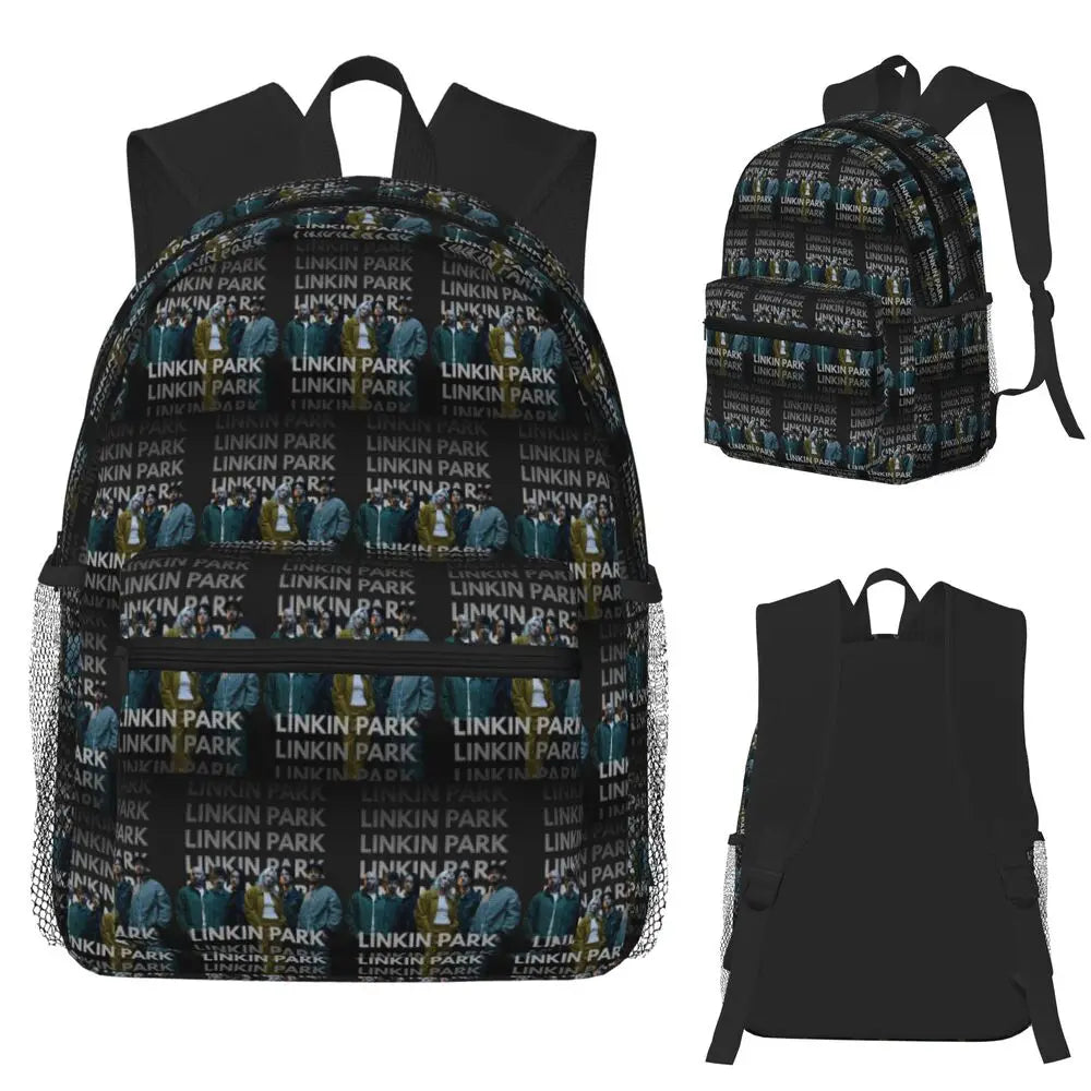 L-Linkin-S P-Park-S Band Mochila para estudiantes Mochila escolar Mochila de viaje para senderismo para niños y niñas Mochila de moda Bolsos de hombro