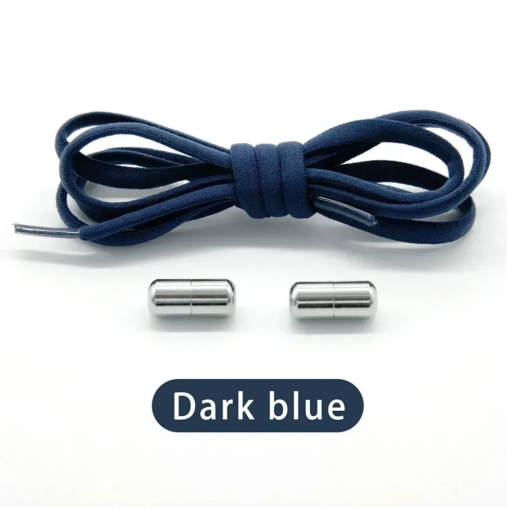 Cordones elásticos sin atar, cordones semicirculares para zapatillas de deporte para niños y adultos, cordones de bloqueo de Metal para perezosos rápidos, cuerdas para zapatos