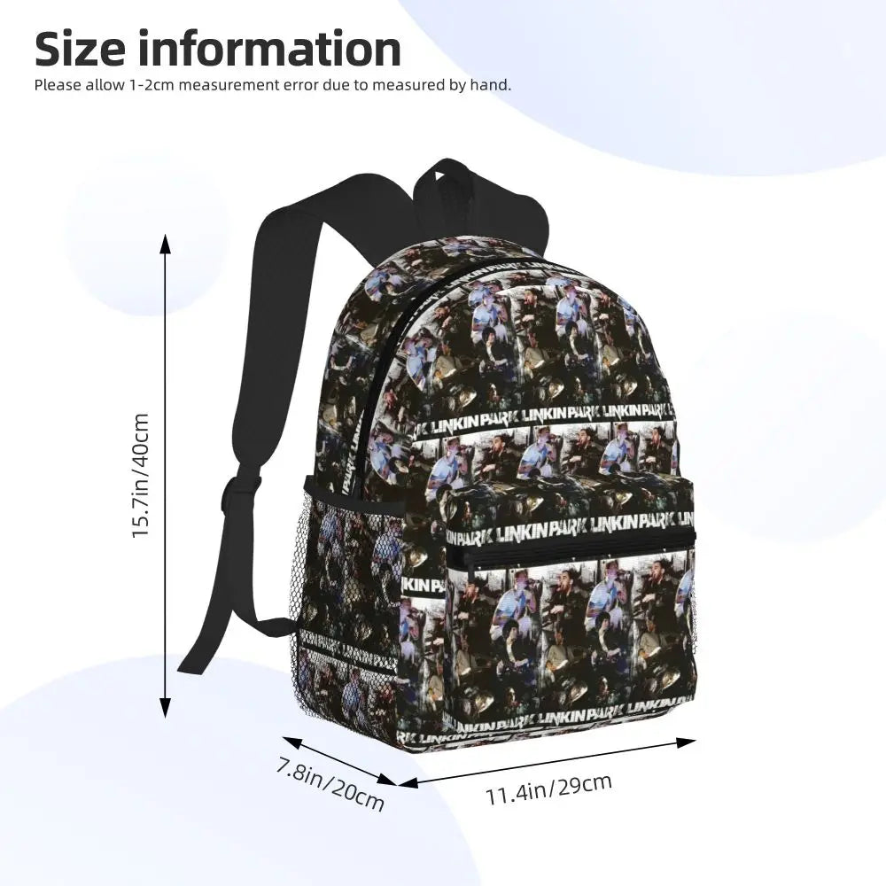 L-Linkin-S P-Park-S Band Mochila para estudiantes Mochila escolar Mochila de viaje para senderismo para niños y niñas Mochila de moda Bolsos de hombro