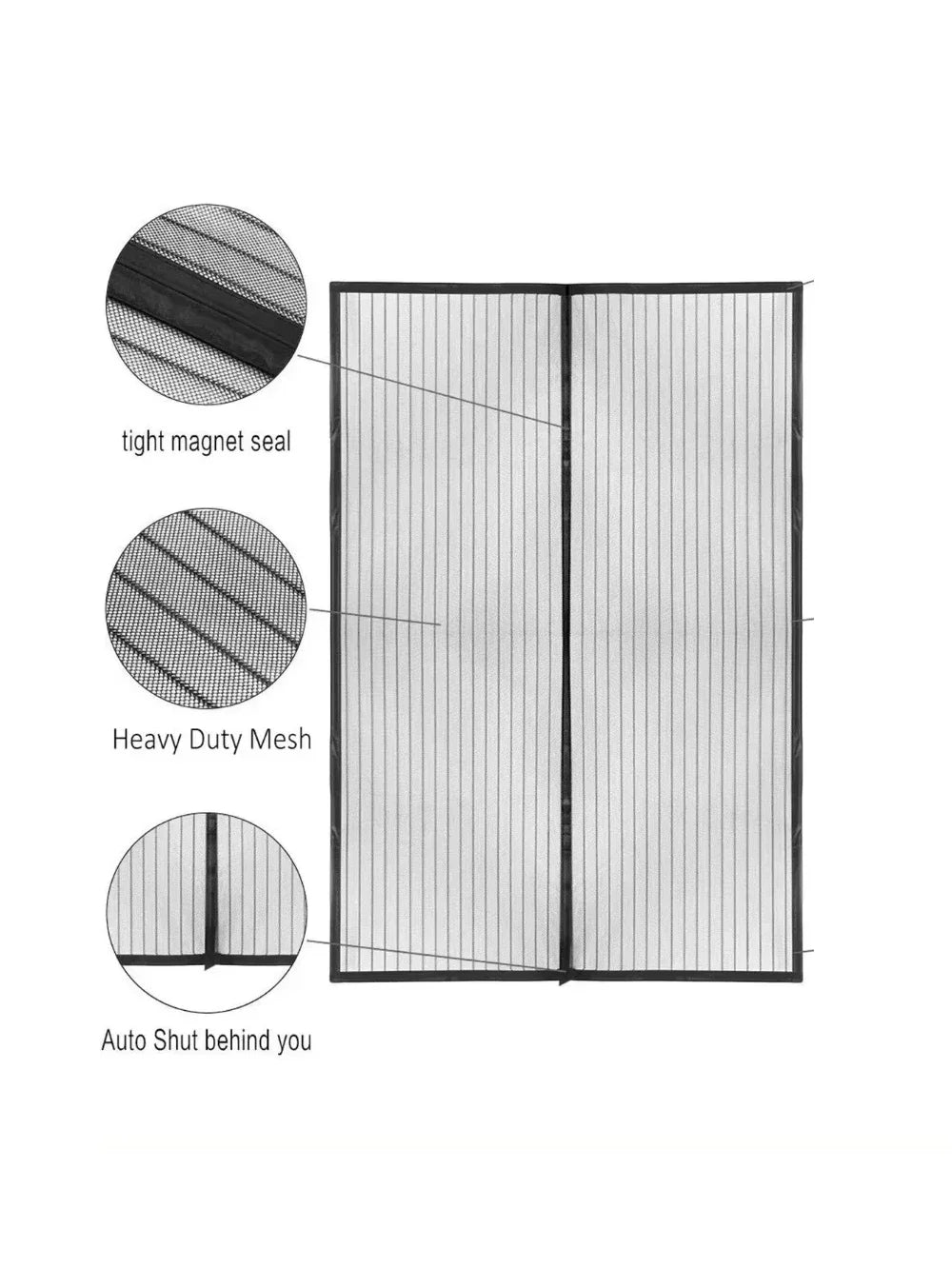 Mosquitero Magnético para Puerta y Ventana – Cierre Automático, Sin Perforaciones, 90/100cm