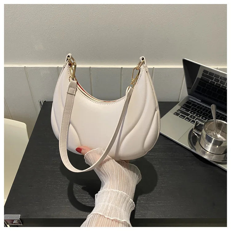 Elegante bolso de axila de cuero de Pu en relieve para mujer, bolso de hombro, bolso de mano de moda, bolso cruzado versátil para ir al trabajo
