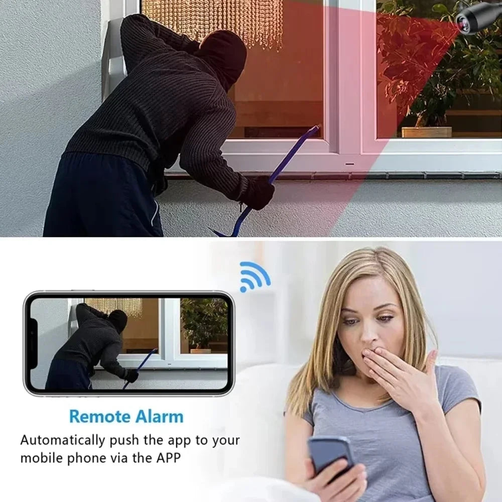 Mini Cámara de Seguridad WiFi 1080P – Visión Nocturna, Detección de Movimiento, Grabación en Bucle