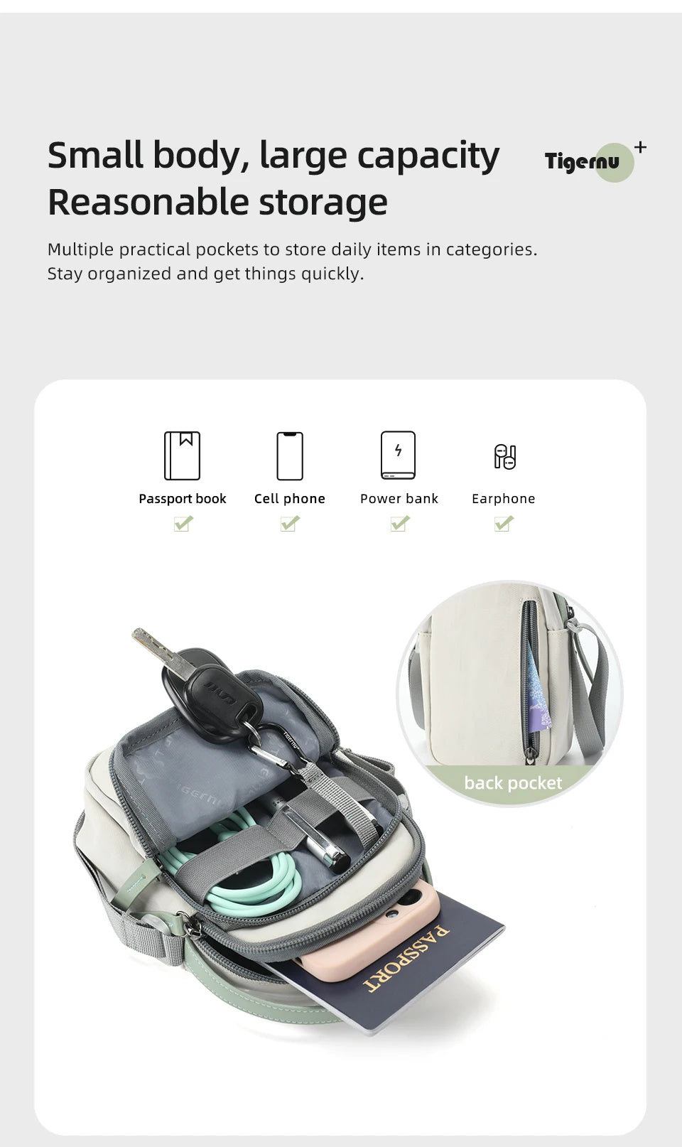 Tigernu, bolso cruzado para mujer, bolso de hombro, bolso femenino, bolso bandolera, Mini bolso para niña, tarjetero ligero, bolso para teléfono para niñas, Mini bolsos