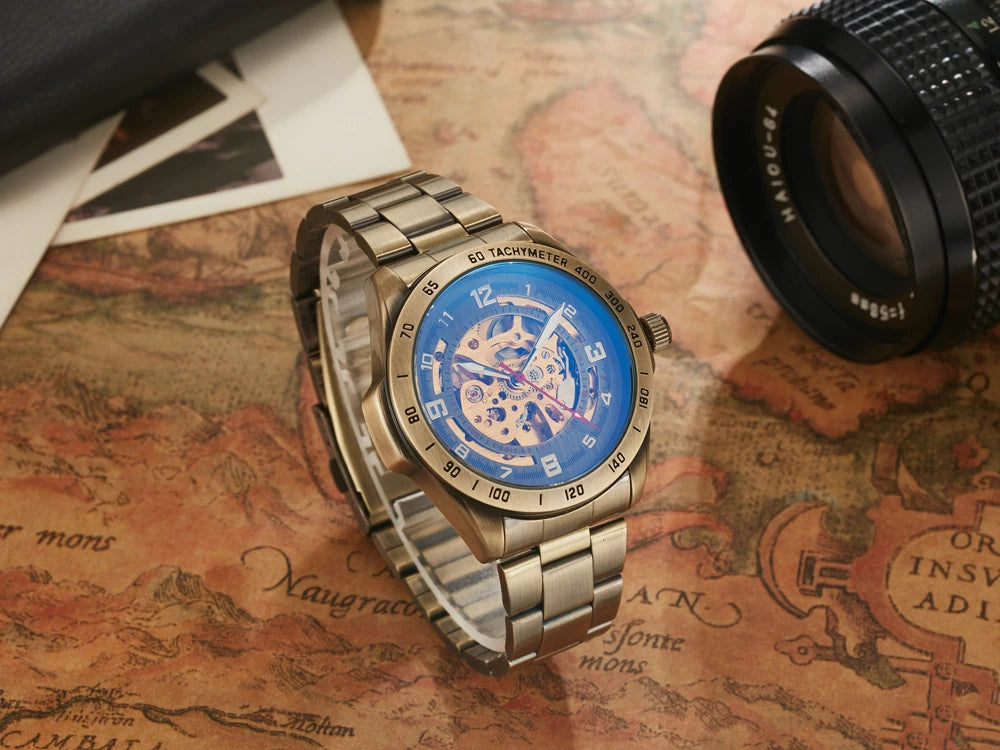 Relojes mecánicos automáticos para hombre, reloj de pulsera con esqueleto de Tourbillon, luminoso, de lujo