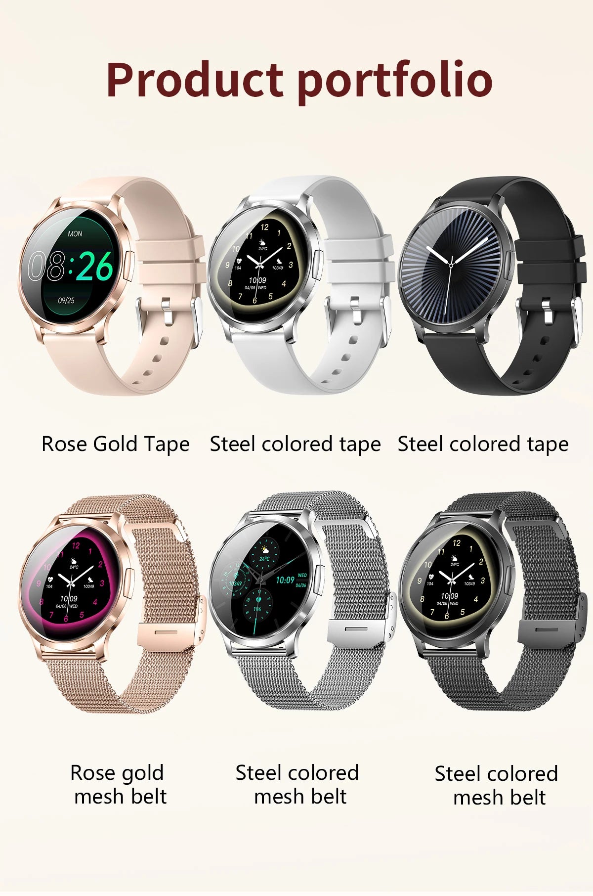 Nuevo reloj inteligente para mujer 1,32 "AMOLED pantalla completamente táctil Bluetooth llamada presión arterial IP68 impermeable NFC 7,3mm pulsera ultrafina