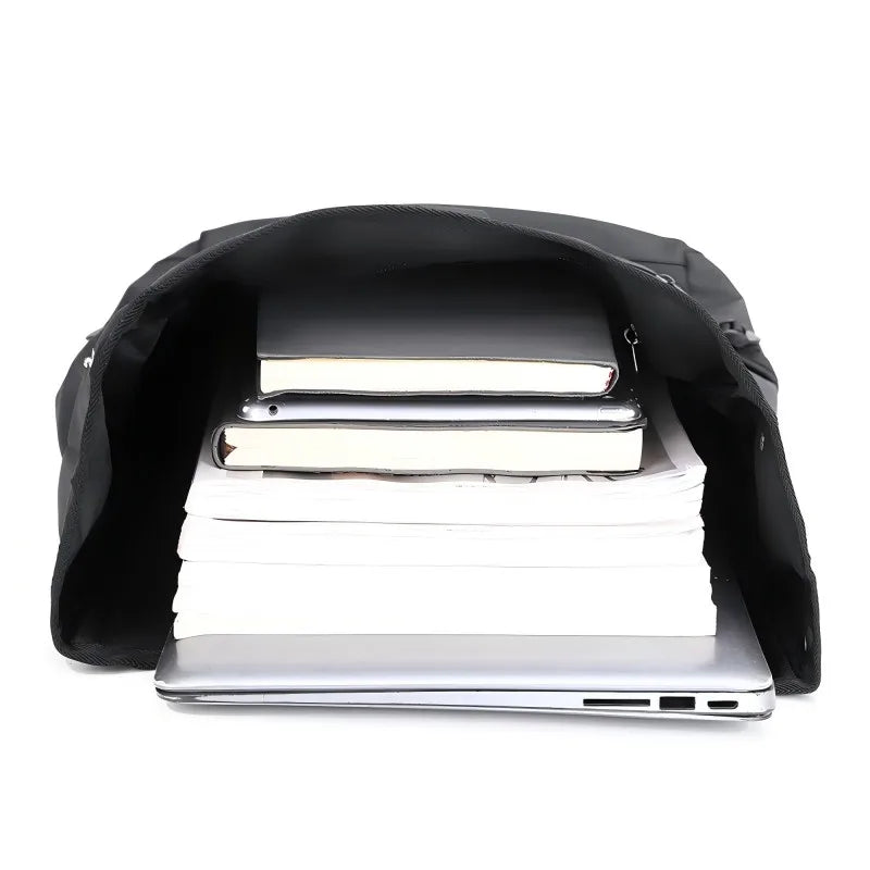 Mochila de gran capacidad: elegante bolso de viaje y viajero negro sólido con correas ajustables, múltiples compartimentos, mochila de viaje