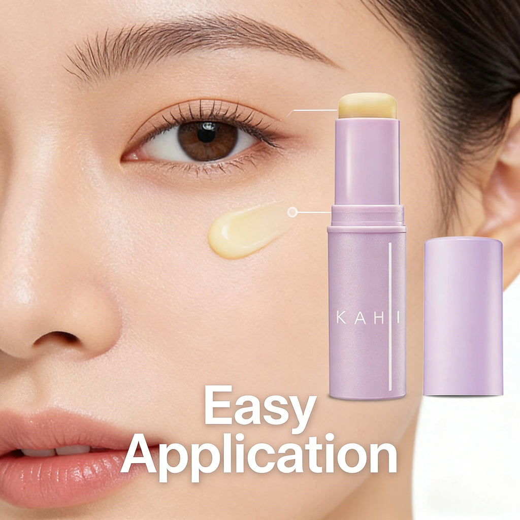 KAHI Bálsamo en Barra para Ojos con Acetil Hexapéptido 8, Reducción de Ojeras y Arrugas, Cuidado Anti-Hinchazón, Masajeador con Cabeza Metálica, Cuidado Facial Coreano