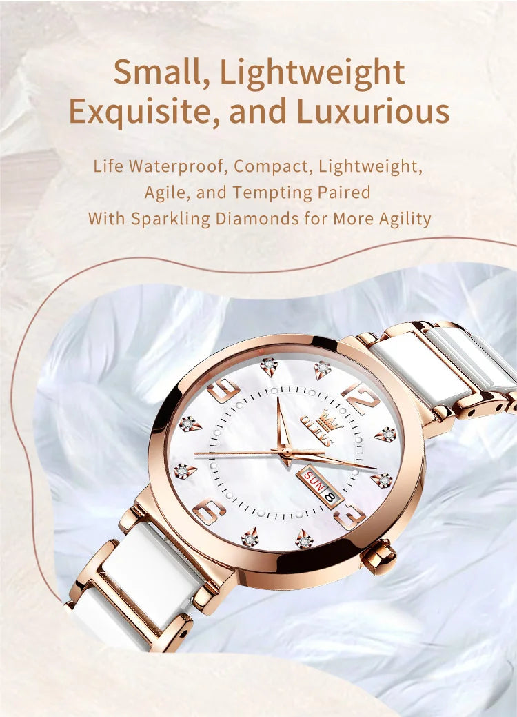OLEVS Reloj de pulsera Para Mujer, Reloj de marca de lujo Para Mujer, pulsera elegante, relojes de cuarzo a la moda impermeables Para Mujer, Reloj Para Mujer