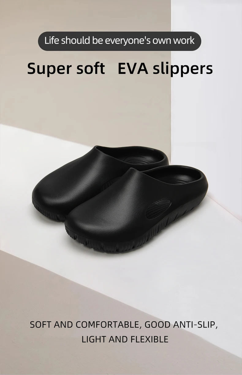 Nuevas Pantuflas de Verano EVA Frescas para el Hogar, Antideslizantes, Modernas y Versátiles, Pantuflas Baotou para Parejas, para Hombre