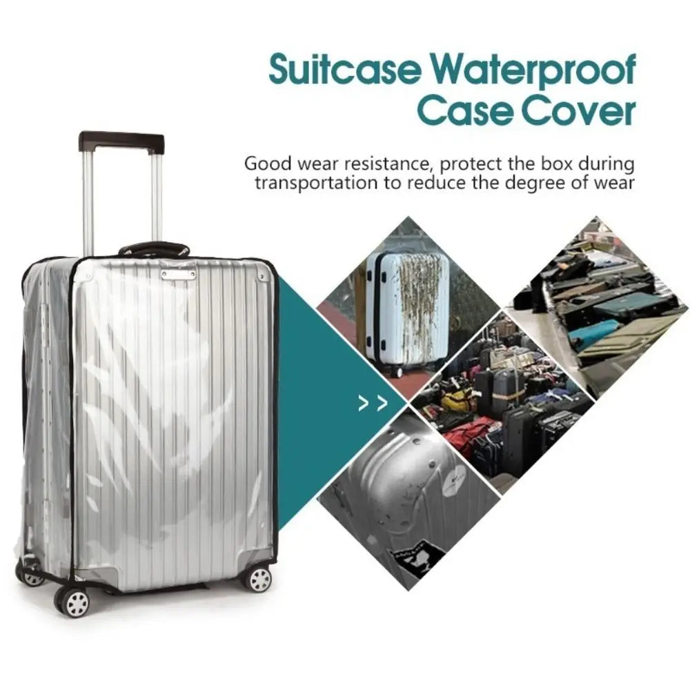 Funda protectora de equipaje de viaje de 16-28 pulgadas, cubierta protectora de equipaje impermeable de PVC, funda protectora transparente a prueba de polvo para equipaje