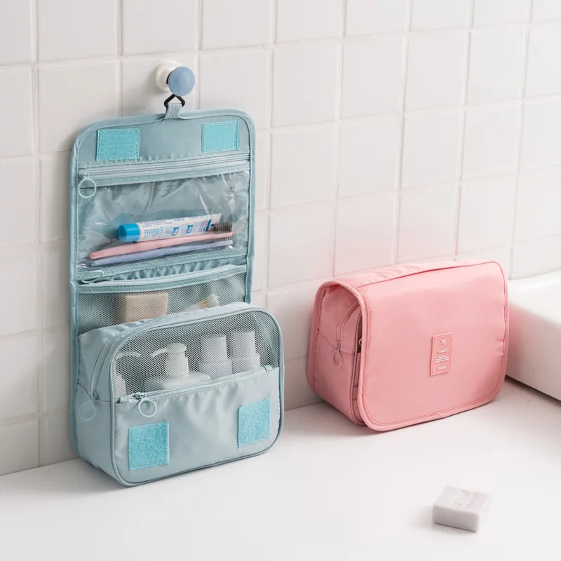 Bolsa de maquillaje de viaje, organizador de artículos de tocador impermeable, Neceser de alta calidad para mujer, bolsa de lavado con gancho para baño, bolsa de almacenamiento con gancho