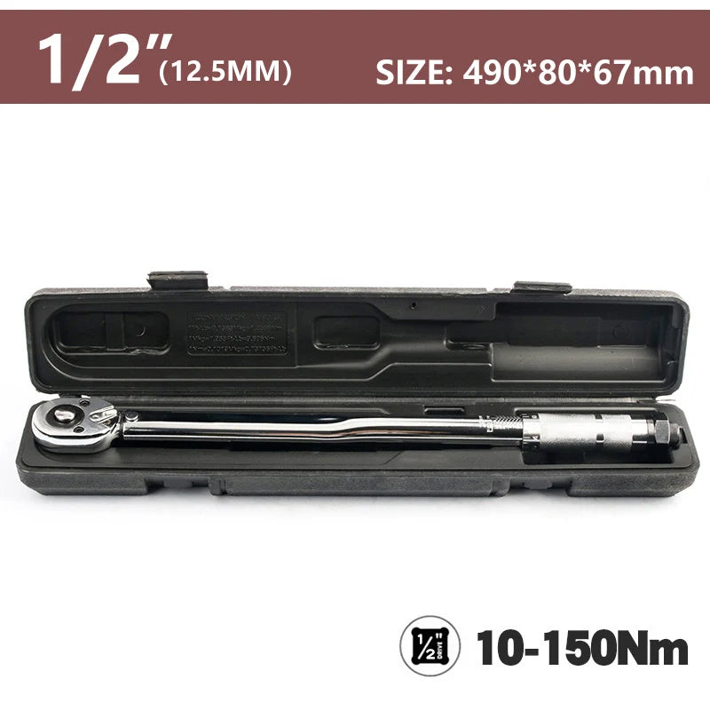 Llave dinamométrica 1/2 3/8 1/4, accionamiento cuadrado, llave de trinquete ajustable de alta precisión, herramienta automotriz profesional para bicicleta