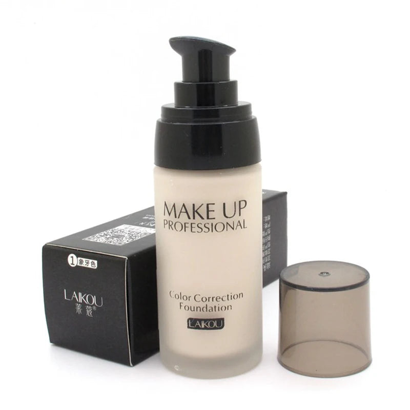 LAIKOU Base de maquillaje Base líquida facial crema BB corrector hidratante control de aceite blanqueamiento maquillaje Maquiagem resistente al agua 40g