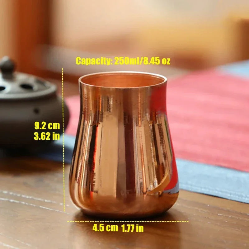 Taza de latón de cobre puro, cerveza, leche, cáliz, taza de desayuno, vajilla de Moscú
