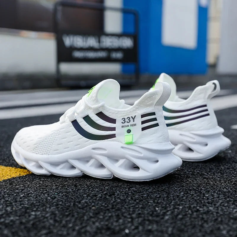 Zapatillas de deporte de malla para hombre, Calzado cómodo y ligero para senderismo al aire libre, transpirable, a la moda, zapatos informales para correr, Tenis