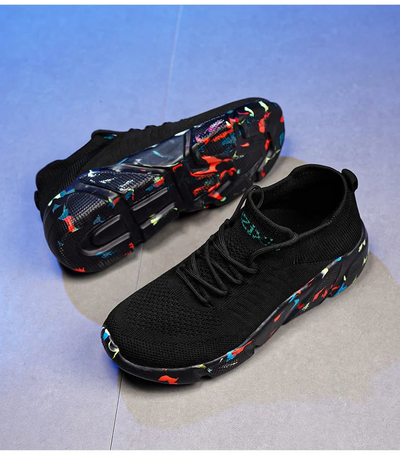 Zapatillas de deporte para hombre, zapatos para mujer, calcetines de tendencia de tenis, zapatos para caminar, mocasines, transpirables, informales, para correr, verano, verde, talla grande 35-47