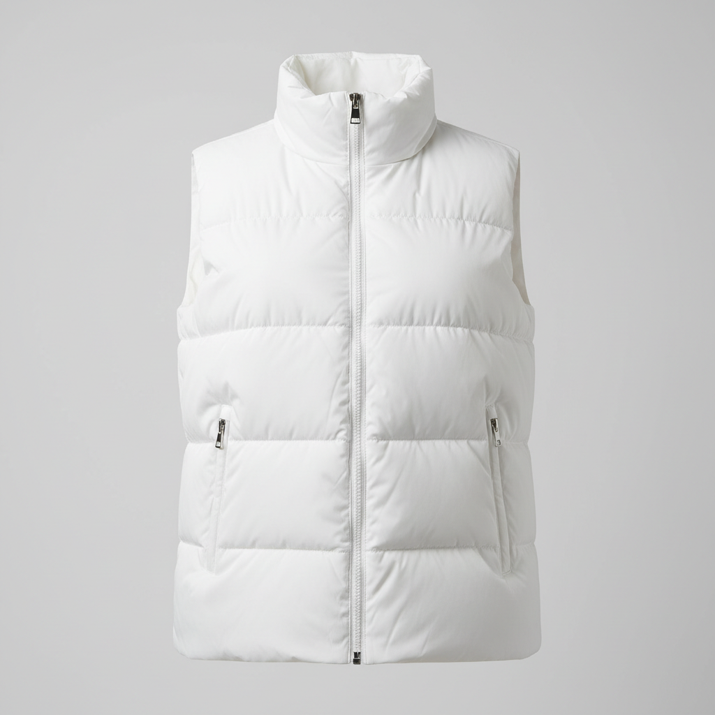 Chaleco Acolchado Blanco Mujer
