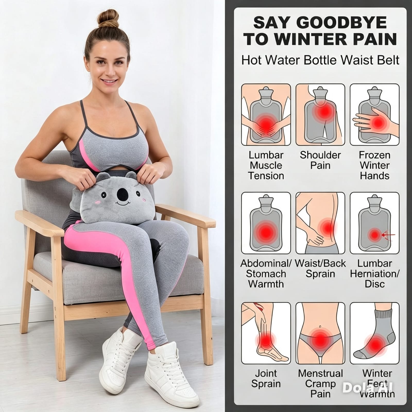 Hot Water Bottle Belt Three-piece Set